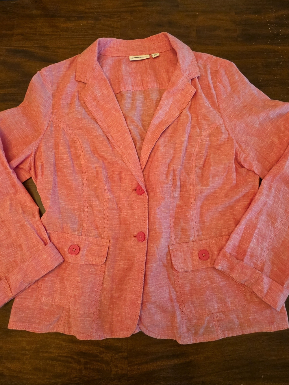 Studio Works RedPink Linen Blend Blazer Jacket - Size XL